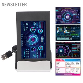 Newsletter จอภาพอุณหภูมิคอมพิวเตอร์ 3.5 นิ้ว IPS Dimmable Theme Editor ปิดอัตโนมัติ USB Power PC CPU Data Monitor สำหรับ GPU RAM Time