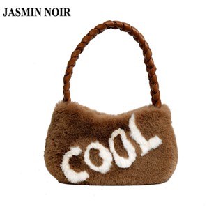 Jasmin NOIR Fur กระเป๋าถือ กระเป๋าสะพายข้าง เรียบง่าย สําหรับผู้หญิง