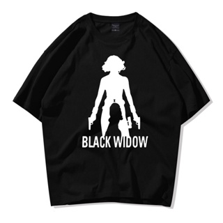 Marvel The Avengers Black Widow Tees Cotton Casual Loose Men T-shirts_04