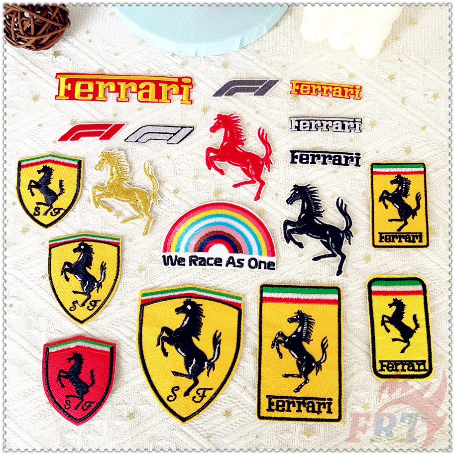 ☸ F1: We Race As One - Ferrari แผ่นแพทช์รีดติดเสื้อ ☸ แผ่นแพทช์รีดร้อน ปักลาย Diy สําหรับติดตกแต่งเสื้อผ้า 1 ชิ้น