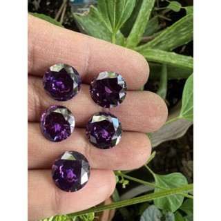 CZ Lab Diamond Round Amethyst 10mm- 1pc