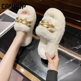 CANNUP รองเท้าแตะหญิง slippers บ้านรองเท้าแตะผ้าฝ้าย ออกไปข้างนอก 2023ใหม่ B22H01C