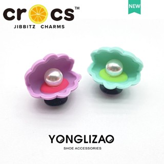 Crocs jibbizt จี้ไข่มุก รูปเปลือกหอย 3D คุณภาพสูง อุปกรณ์เสริม สําหรับรองเท้า