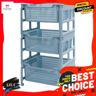 (HOME.ME) ชั้นวางของพลาสติก 3 ชั้น รุ่น 1030L-3 สีฟ้าอ่อน  3-Tier Plastic Shelf Model 1030L-3 Light Bl