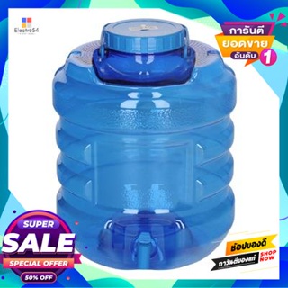 Water ถังน้ำทรงกลมแบบมีก๊อก Qline รุ่น St935/3 ขนาด 10 ลิตร สีฟ้าใสround Water Tank With Faucet Qline Model St935/3 Size