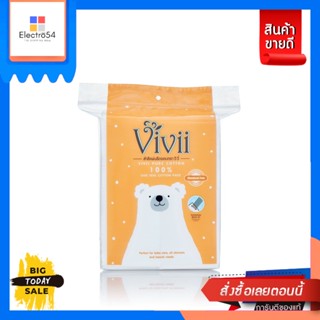 Vivy(วีวี่) Vivii วีวี่ สำลีแผ่นรีดขอบ 50 แผ่น Vivii, 50 sheets of pressed-edge cotton pads.กล่อง/กระเป๋าเครื่องสำอาง