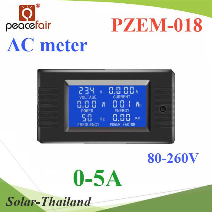 PZEM-018 AC มิเตอร์ดิจิตอล 5A 80-260V โวลท์ แอมป์ วัตต์ พลังงานไฟฟ้า Hz Factor รุ่น PZEM-018-AC-5A