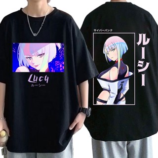 6ota 【พร้อมส่ง】เสื้อยืด พิมพ์ลายอนิเมะ Lucy Cyberpunk Edgerunners สไตล์พังก์ โกธิค ฮาราจูกุ สําหรับผู้ชาย ผู้หญิง#3_12