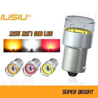 Iusiu ไฮไลท์ไฟเลี้ยว 1156 1157 LED BA15S BAY15D Cob P21W P21 5W สีขาว เหลือง แดง DRL 12V สําหรับรถจักรยานยนต์