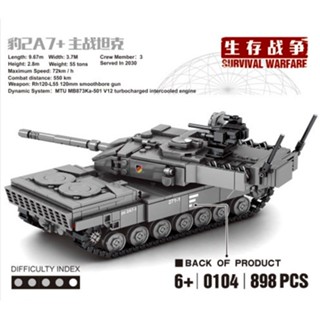 Fit legoinglys บล็อคตัวต่อเลโก้ รถถังทหาร WW2 Leopard II play battle tank Challenger II tank MOC 06033 RV6F 1441 ชิ้น