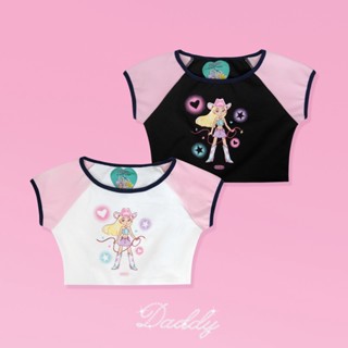 DADDY | Sassy Cowgirl Crop Top เสื้อครอปท็อป สกรีนน้องเวนดี้ cowboy สีขาว สีดำ