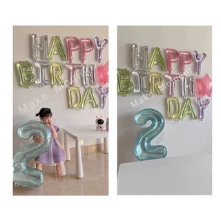 ( ร้านไทยส่งไว ส่งทุกวัน) เซตลูกโป่งวันเกิด ลูกโป่ง happy birthday ป้ายวันเกิด