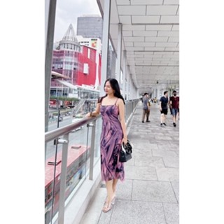MAYSTUDIO เดรสยาวทรงรัดรูปตามสัดส่วนสายเดี่ยวงานมีซับในทั้งตัว