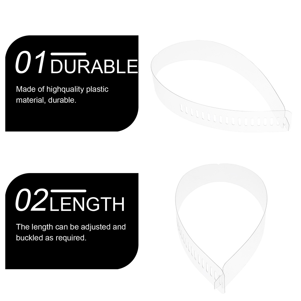 50 ชิ้น Tie Clear Collar เสื้อแถบพลาสติกปรับ 47.00X3.50X.10 ซม.สีขาว Pvc ผู้หญิง - รูปที่ 3