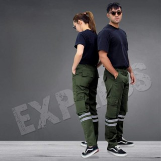 [5สี : SS-5XL] กางเกงกู้ภัย #Safety รุ่น EXPRESS ทรงกระบอกเล็ก กระเป๋ากล่อง