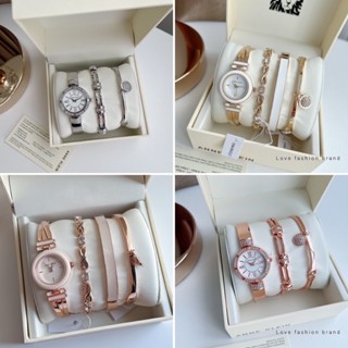 👑ผ่อน0%~แท้100%👑 รวม set Anne Klein Womens Swarovski Crystal Accented Watch and Bangle Set anneรวม กำไล