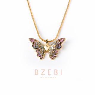 BZEBI สร้อยคอทอง Barbie 18K แฟชั่น ผีเสื้อ สไตล์เจ้าหญิง บาร์บี้ เครื่องประดับ แฟชั่นสําหรับผู้หญิง 106n