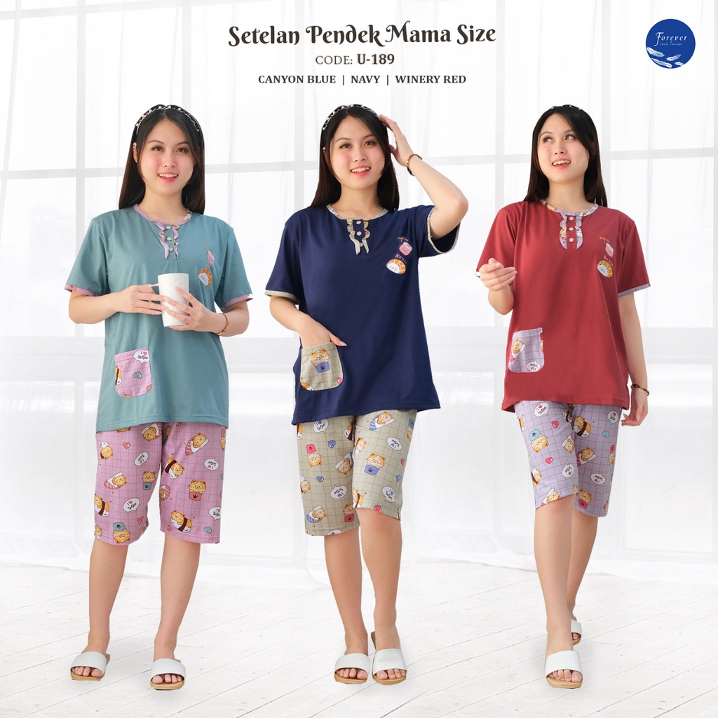 Rm016 Mamasize ชุดนอนเสื้อยืด แขนสั้น สําหรับผู้หญิง