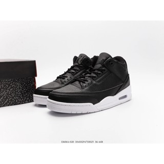 W7e7 ระดับบริษัท | รองเท้าผ้าใบ Air Jordan 3 Retro Cyber Monday (2016) AJ3 สีดํา สีขาว