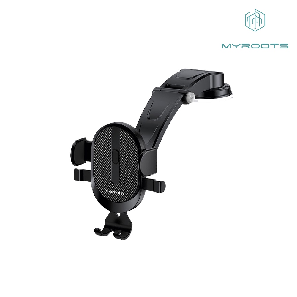 Myroots X LOG บนที่วางโทรศัพท์ในรถยนต์ LO-CRH55 DASHBOARD SUCTION CUP-คอยาวแบบยืดหยุ่น