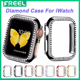 เคสนาฬิกาข้อมือ PC กรอบกลวง ประดับเพชร สําหรับ Apple Watch Series 8 7 45 มม. 41 มม. 44 มม. 40 มม. 49 มม. i Watch Series 6 5 4 3