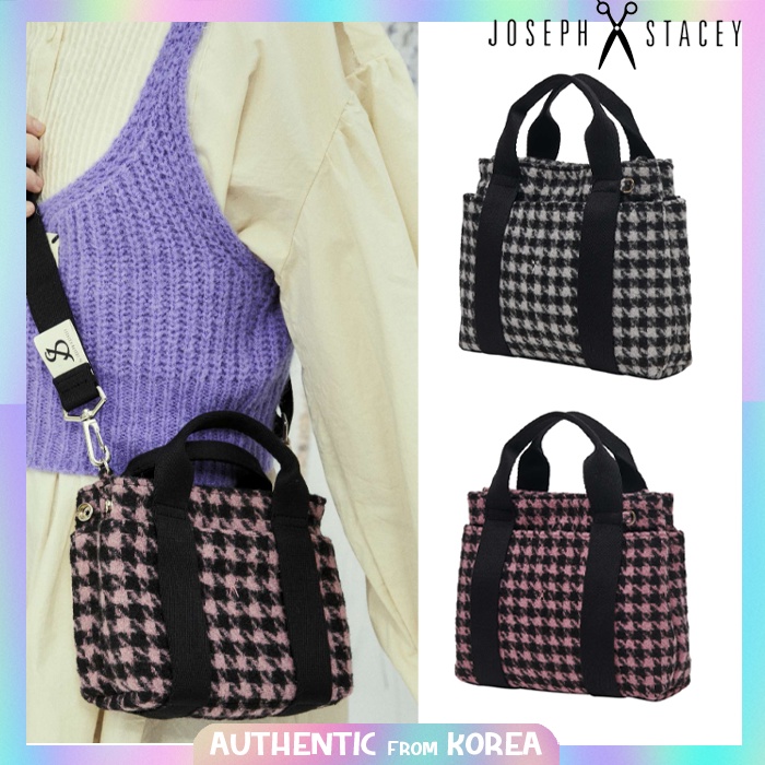 Joseph&stacey Stacey daytrip Houndstooth Tote bag S 2 สี