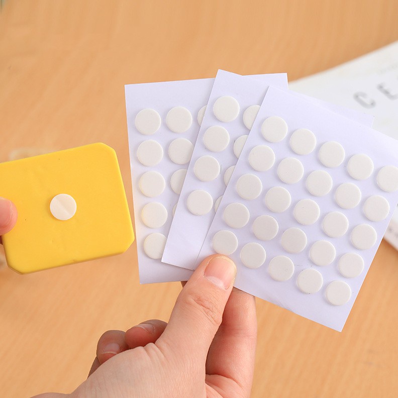 สติกเกอร์ 25 ชิ้น/แผ่นกาวสองหน้าโปร่งใสวงกลม จุดกาวแข็งแรง ไม่ทิ้งรอย