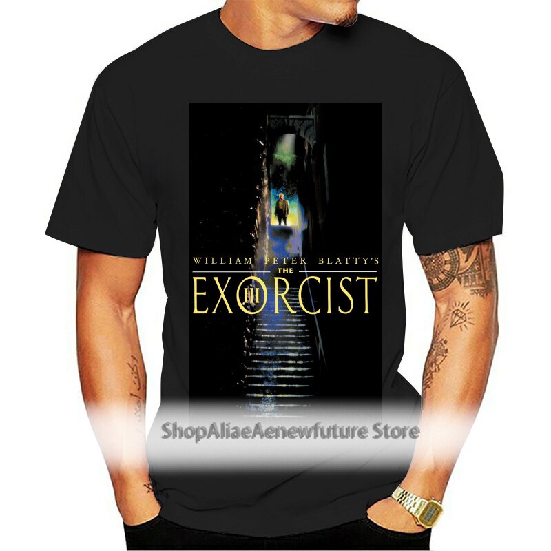 2022 ผู้ชาย T เสื้อ Exorcist V9, W.Friedkin, ภาพยนตร์โปสเตอร์ 1973, (สีดํา) ขนาดทั้งหมด S-5XL แฟชั่น