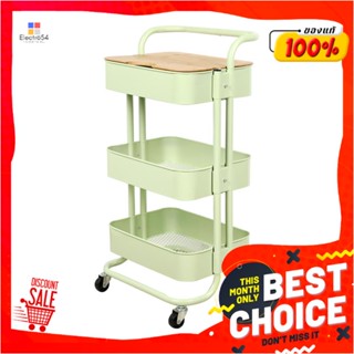 3-TIER ชั้นวางของ 3 ชั้น มีล้อ STACKO BRILL 45x35x86 ซม. สีเขียว3-TIER UTILITY CART STACKO BRILL 45X35X86CM GREEN