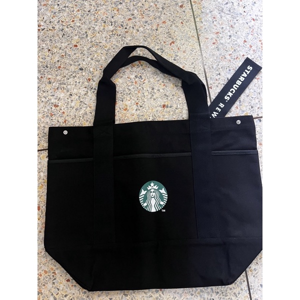 กระเป๋าสีดำใบใหญ่Starbucks