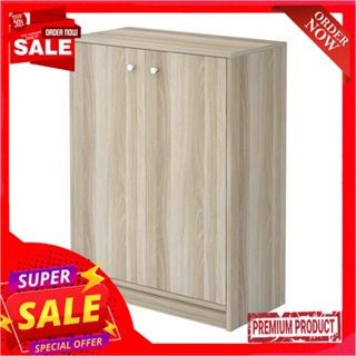 cabinet ตู้รองเท้า 2 บานเปิด KASSA รุ่น ลายไม้ ขนาด 60 ซม. สีน้ำตาลอ่อนShoe cabinet with 2 doors, KASSA model, wood patt