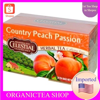 Celestial Seasonings  Herbal Tea, Country Peach Passion, Caffeine Free,20 Tea Bags💚พร้อมส่ง💜