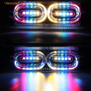 Amonghot&gt; ใหม่ โคมไฟเบรก LED RGB DRL หลากสีสัน สําหรับรถจักรยานยนต์