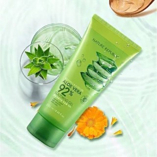 อโลเวร่าเกาหลี 🇰🇷สมูทเจล มอยส์เจอร์บำรุงผิวว่านหางจระเข้ 92% Nature Republic Aloe vera 250 ml.🇰🇷