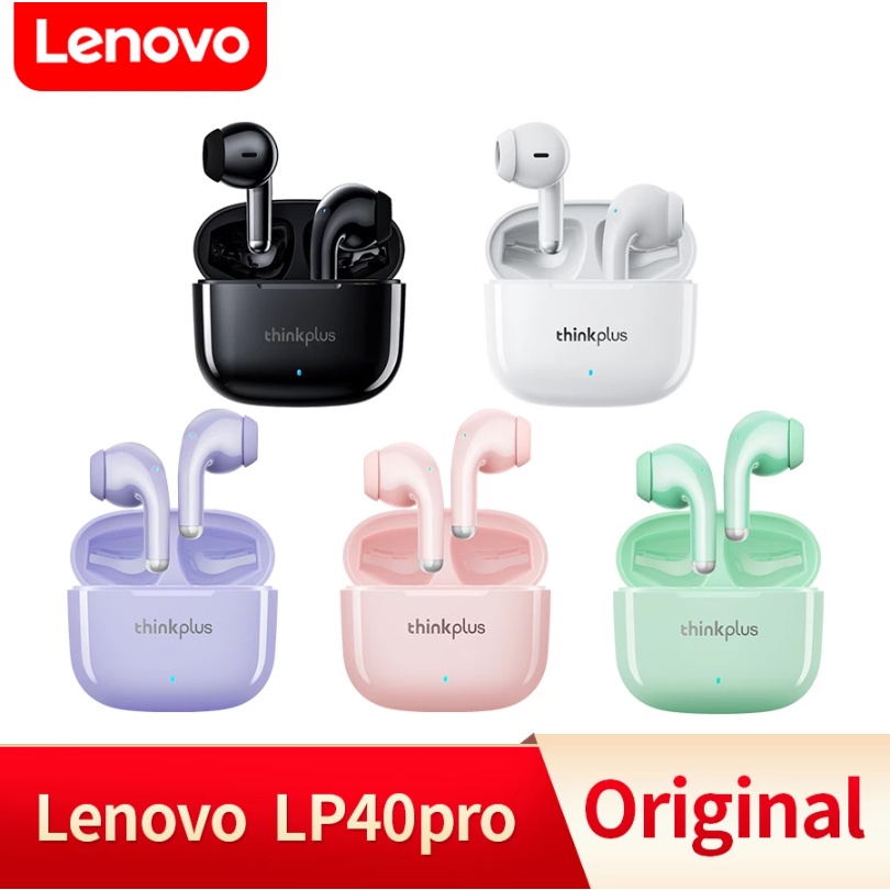 Lenovo LP40 pro หูฟังไร้สาย TWS หูฟังบลูทูธ ควบคุมแบบสัมผัส ชุดหูฟังกีฬา หูฟังสเตอริโอ สแตนด์บายนาน พร้อมไมโครโฟน