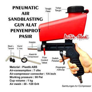 Pneumatic Air Compressor Sandblasting Gun Alat Penyemprot Pasir