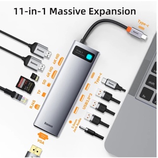 อะแดปเตอร์ Baseus Adapter 6in1/8in1/11in1Type C HUB อุปกรณ์เสริมคอมพิวเตอร์