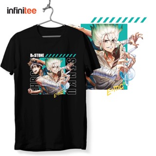 ✌✇Infinitee Dr. Stone Chrome and Senku Anime Tshirt For Men Women in Black Shirt Tops Top T Shirt Te_08