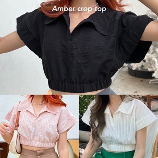 Amber crop top (off white/cream/black)