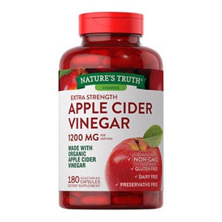 Natures Truth Extra Strength Apple Cider Vinegar  แอปเปิ้ลไซเดอร์ 1200 mg ขนาด 180 แคปซูล