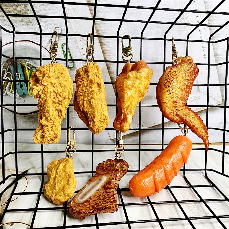พวงกุญแจไก่ทอด Chicken Keychain น่องไก่ทอด พร้อมส่ง keyring กุญแจน่องไก่ปลอม ตลก ของตกแต่งบ้าน โมเดล เหมือนจริง gift ราคา ถูกที่สุด ดีลบีเคเค แกลเลอรีภาพที่ 2