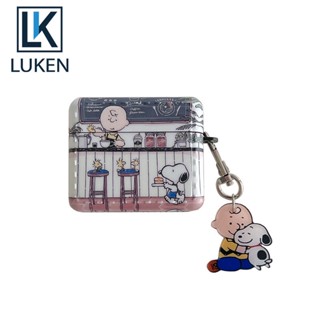 Luken เคสหูฟังบลูทูธไร้สาย แบบนิ่ม กันกระแทก ลาย Barista Charlie Snoopy สําหรับ AirPods3 2 Pro