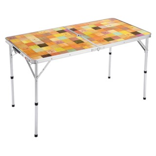 Coleman JP Natural Mosaic Living Table 120 Plus โต๊ะอลูมิเนียม โคลแมน น้ำหนักเบา พับเก็บได้ ปรับ 2 ระดับ by Jeep Camping