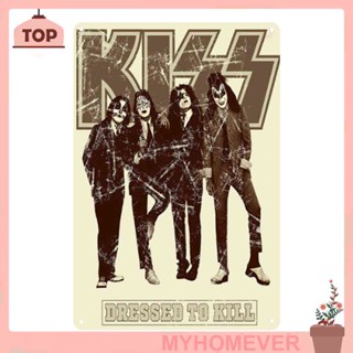 ป้ายโลหะดีบุก ลาย Kiss Dressed to Kill สไตล์วินเทจ สําหรับบาร์ ผับ พร้อมส่ง