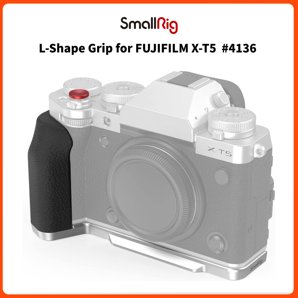 SmallRig X-T5 Handgrip L-Shape Grip for FUJIFILM X-T5 Camera, Built-in Quick Release Plate for Arca, Silicone Side Handle, Shutter Button, Lightweight and Comfort - 4136