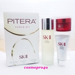 (set milky) SK-II Pitera Power Kit 3 ชิ้น : โฟมล้างหน้า 20ml, น้ำตบ Essence 75ml, Skinpower Airy MILKY lotion 15g 7-9/22