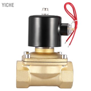 YiChe DN40 1-1/2" วาล์วโซลินอยด์ไฟฟ้าทองเหลืองสองทางปิดปกติ 220VAC