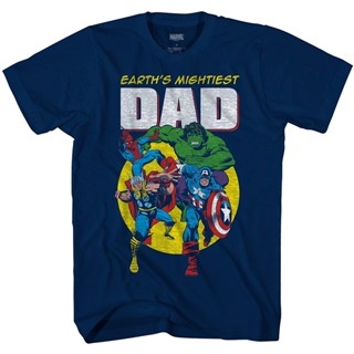 Marvel Avengers Mightiest Dad Hulk Captain America Graphic Adult T-Shirt New mens casual short-sleeved pure cotton_05