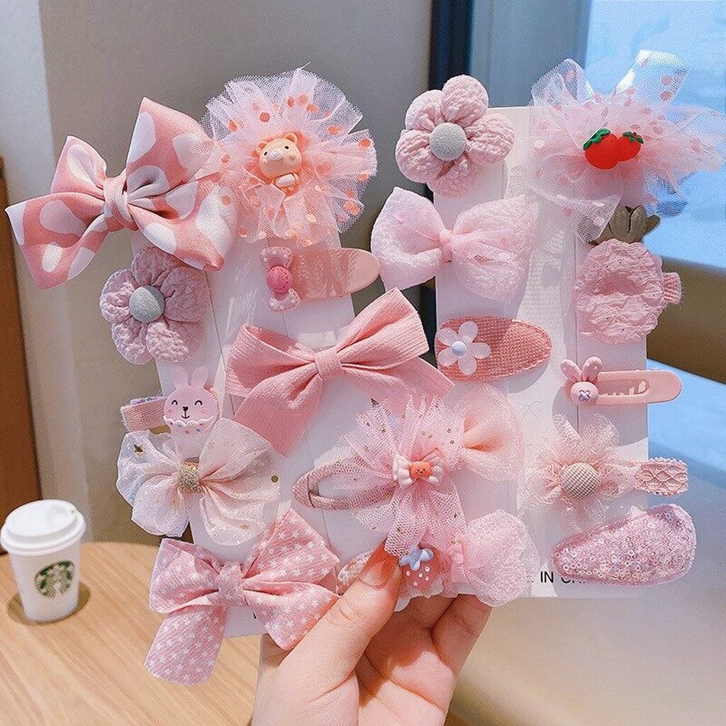 บ้านพลู กิ๊บติดผม กิ๊บโบว์ กิ๊บการ์ตูน สำหรับเด็กผู้หญิง กิ๊บเซต 10 ชิ้น