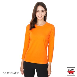 แตงโม (SUIKA) - เสื้อแตงโมคอกลมแขนยาว รุ่น SUPERSOFT LONGSLEEVES สี SS12 FLAME